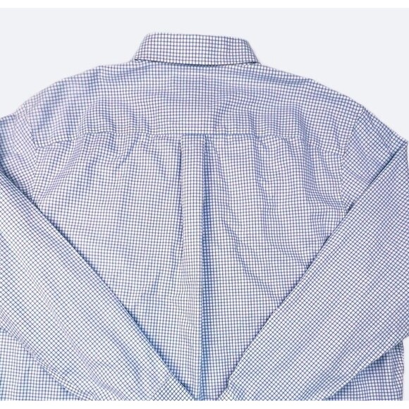 Duluth Trading Button-Down Shirt Men XL Blue Check Casual Cotton Long Sleeve - Picture 4 of 9